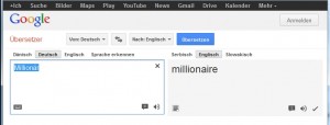Millionär Übersetzung